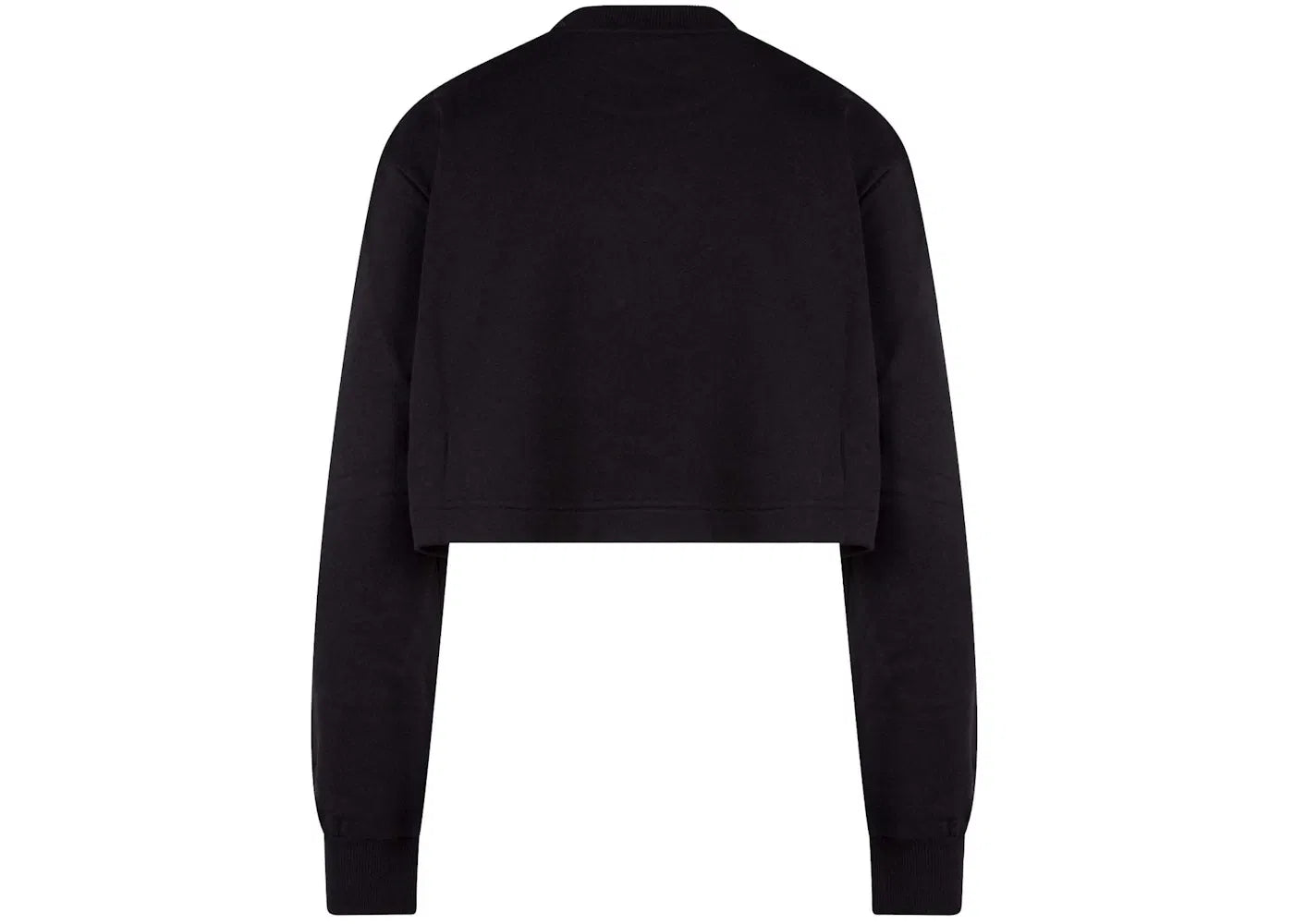 Dolce & Gabbana Woman Crop Fit Cotton DG Patch Sweatshirt Black