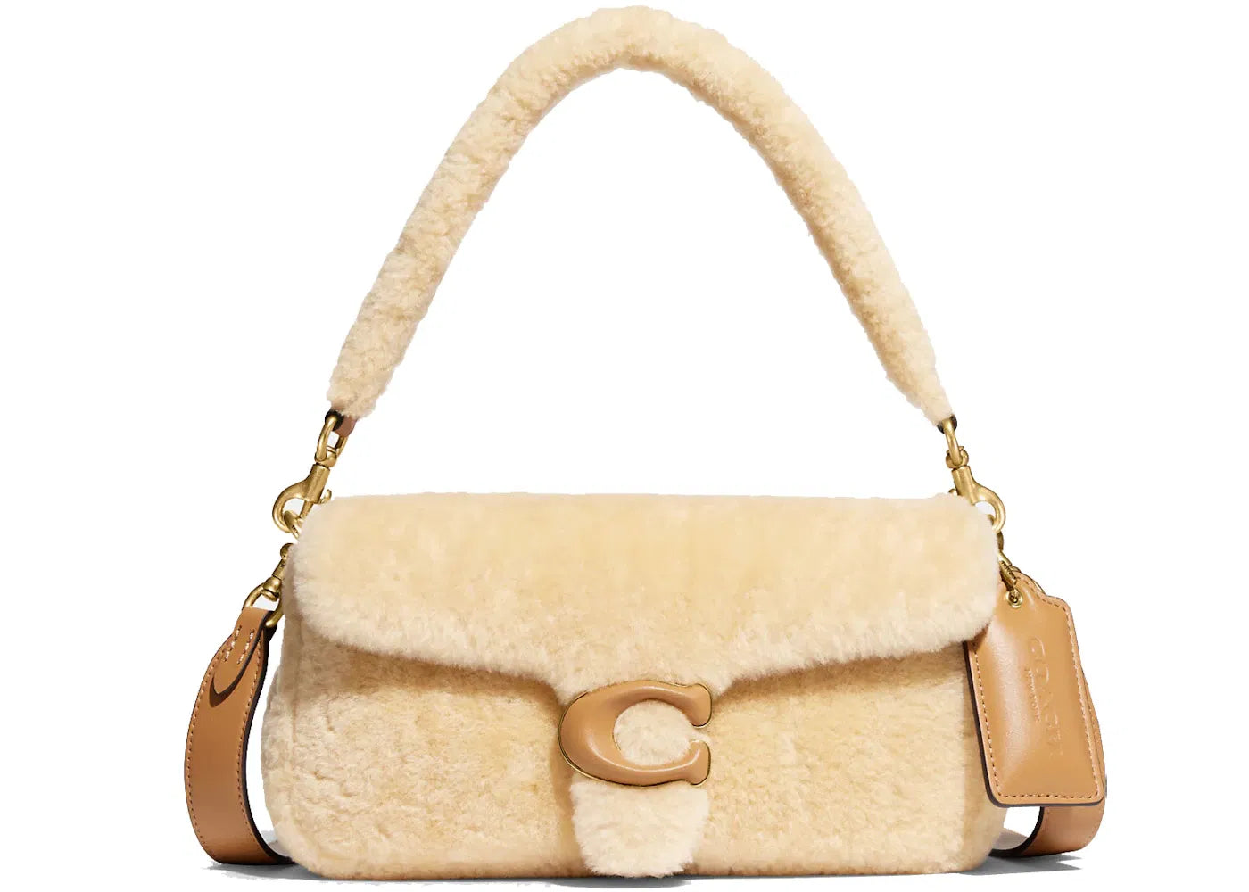 Coach Pillow Tabby 26 Shoulder Bag Shearling Green
