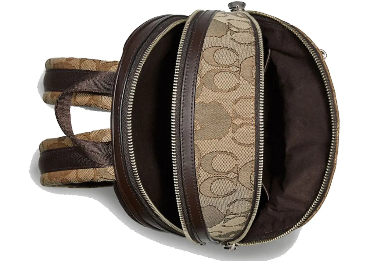 Coach x Bape Academy Backpack 23 Signature Jacquard With Ape Head Light Antique Nickel/Khaki