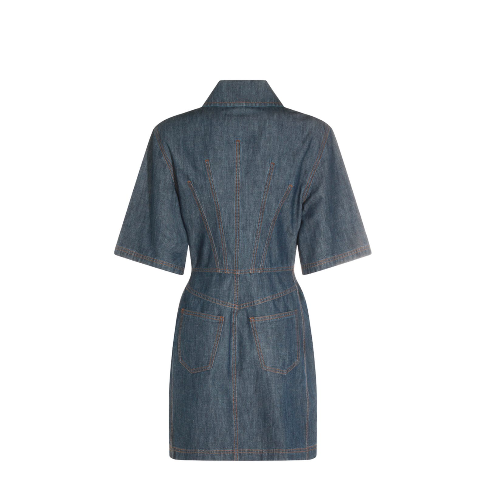 Navy Blue Chambray Dress