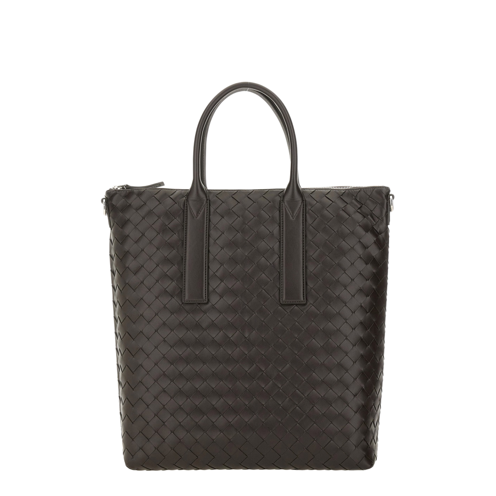Intrecciato Leather Tote Bags - Black
