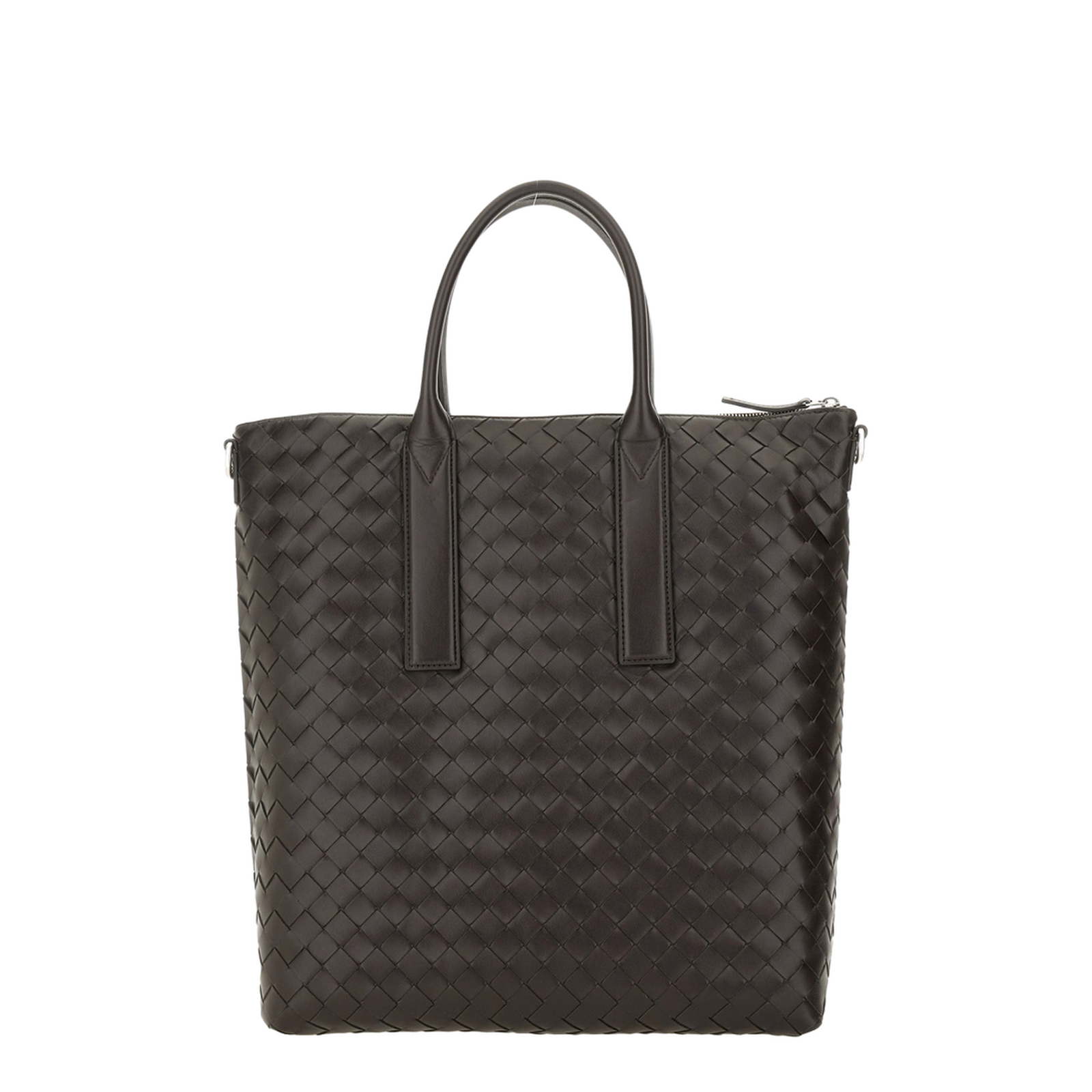 Intrecciato Leather Tote Bags - Black