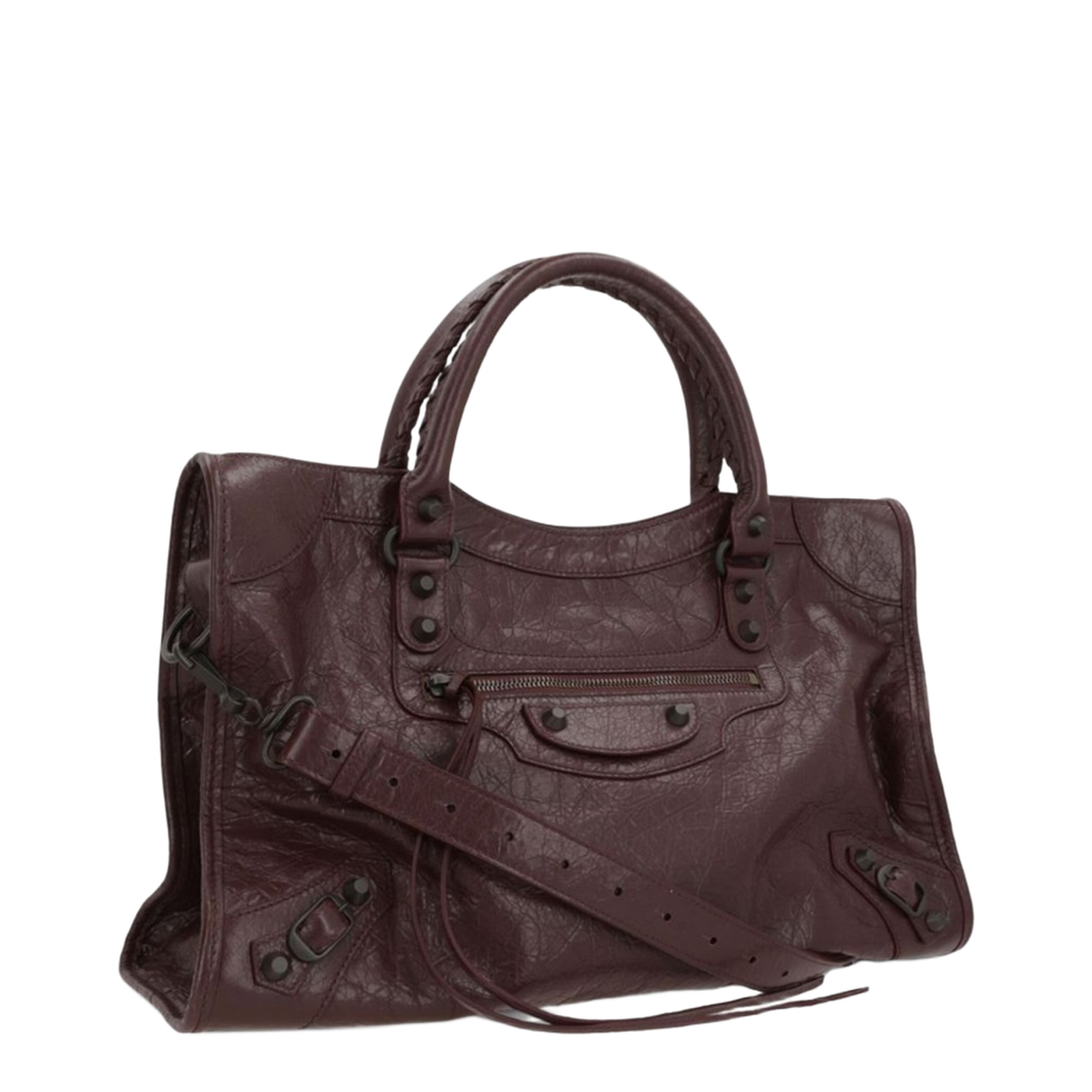 Le City Medium Arena Storico Lambskin Shoulder Bag - Dark Burgundy