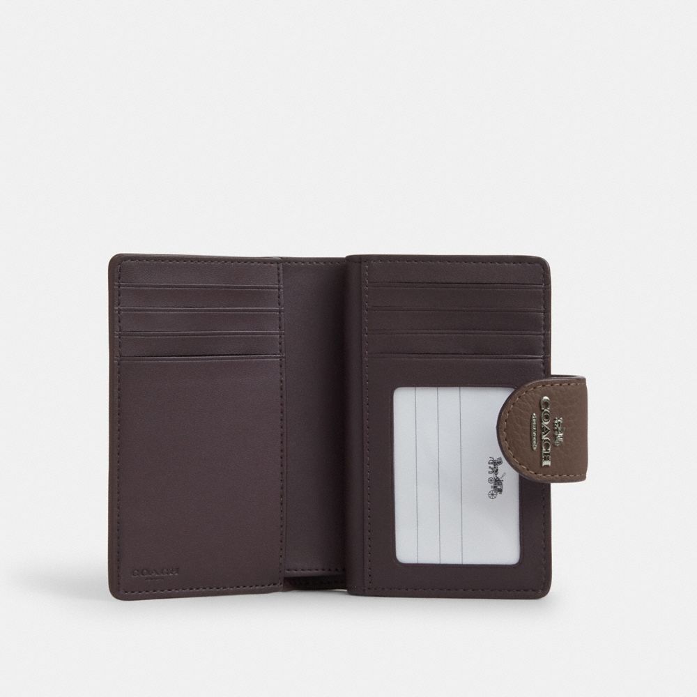 Coach Medium Corner Zip Wallet Gunmetal Dark Stone