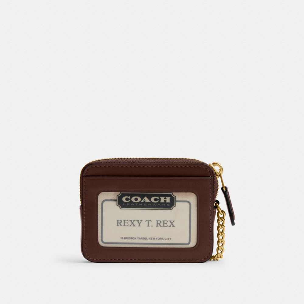 Coach Essential Chain Card Case Brass Maple