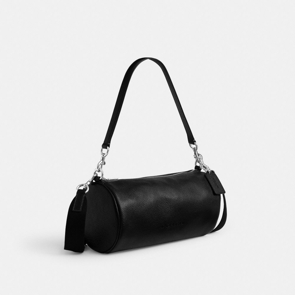 Coach Andre Barrel Bag 30 Silver Black
