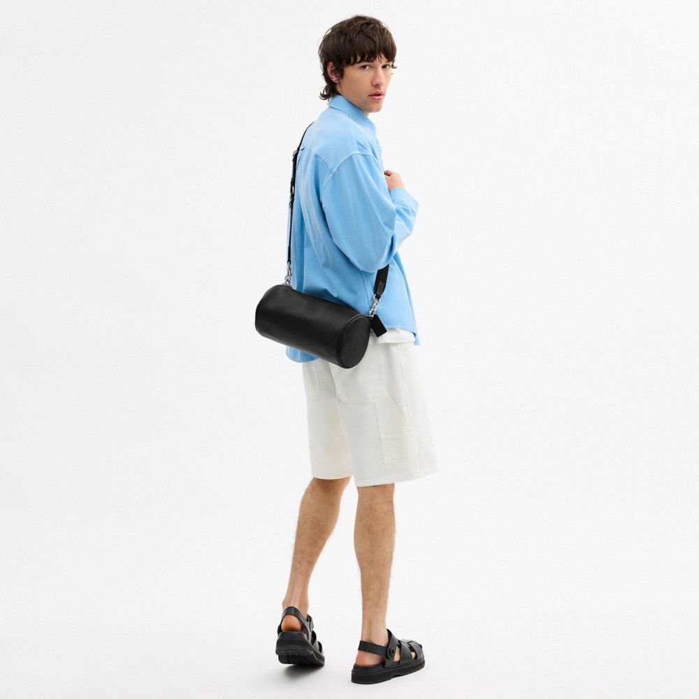 Coach Andre Barrel Bag 30 Silver Black