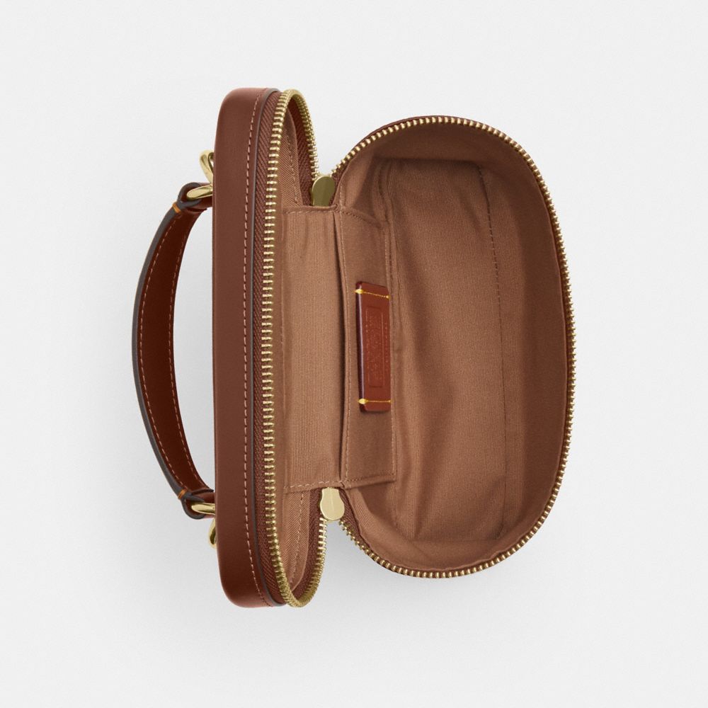 Coach Rainer Crossbody Bag 18 In Signature Canvas Gold Tan Brown