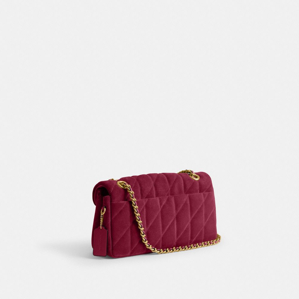 Coach Tabby Shoulder Bag 26 With Quilting Brass Dark Fuchsia