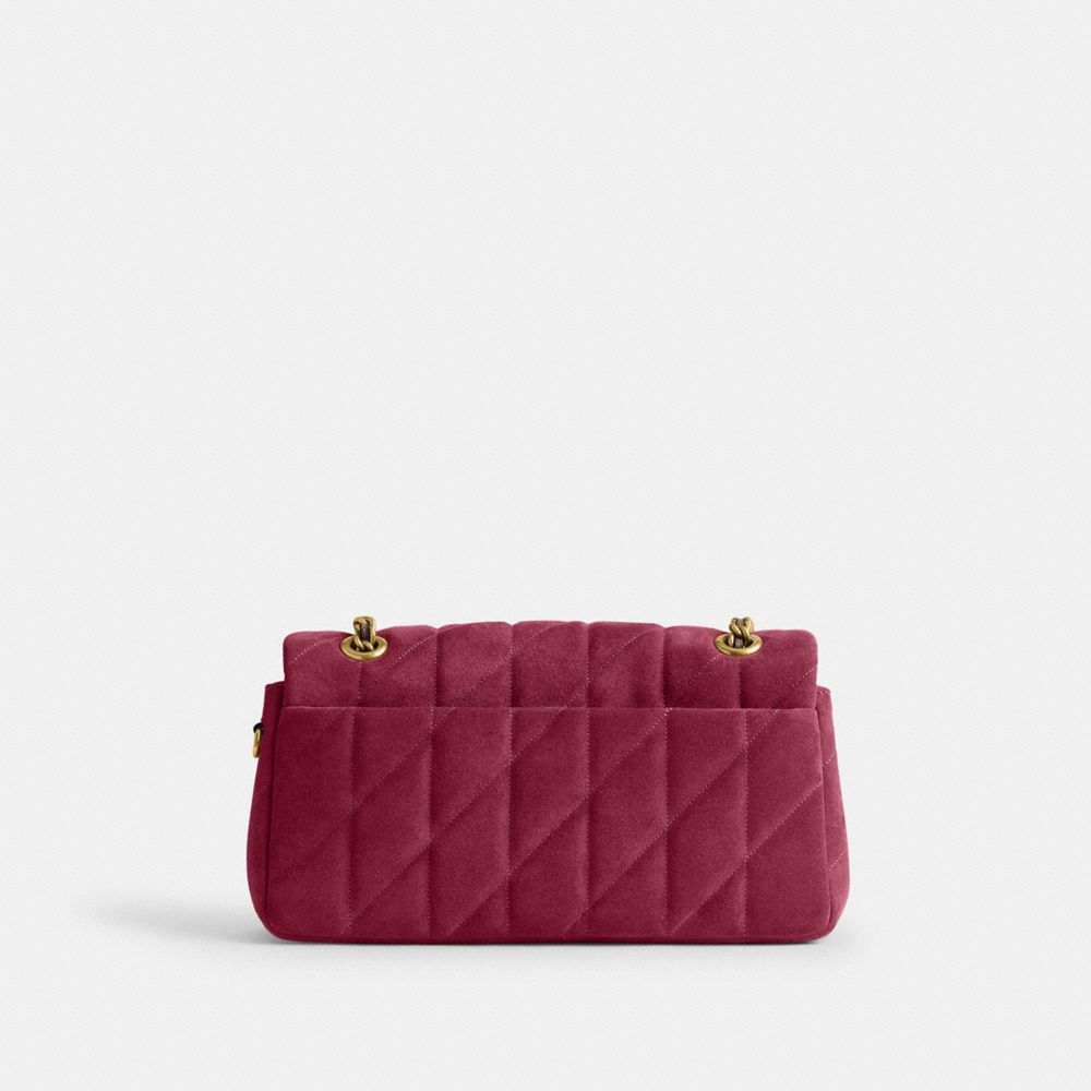 Coach Tabby Shoulder Bag 26 With Quilting Brass Dark Fuchsia