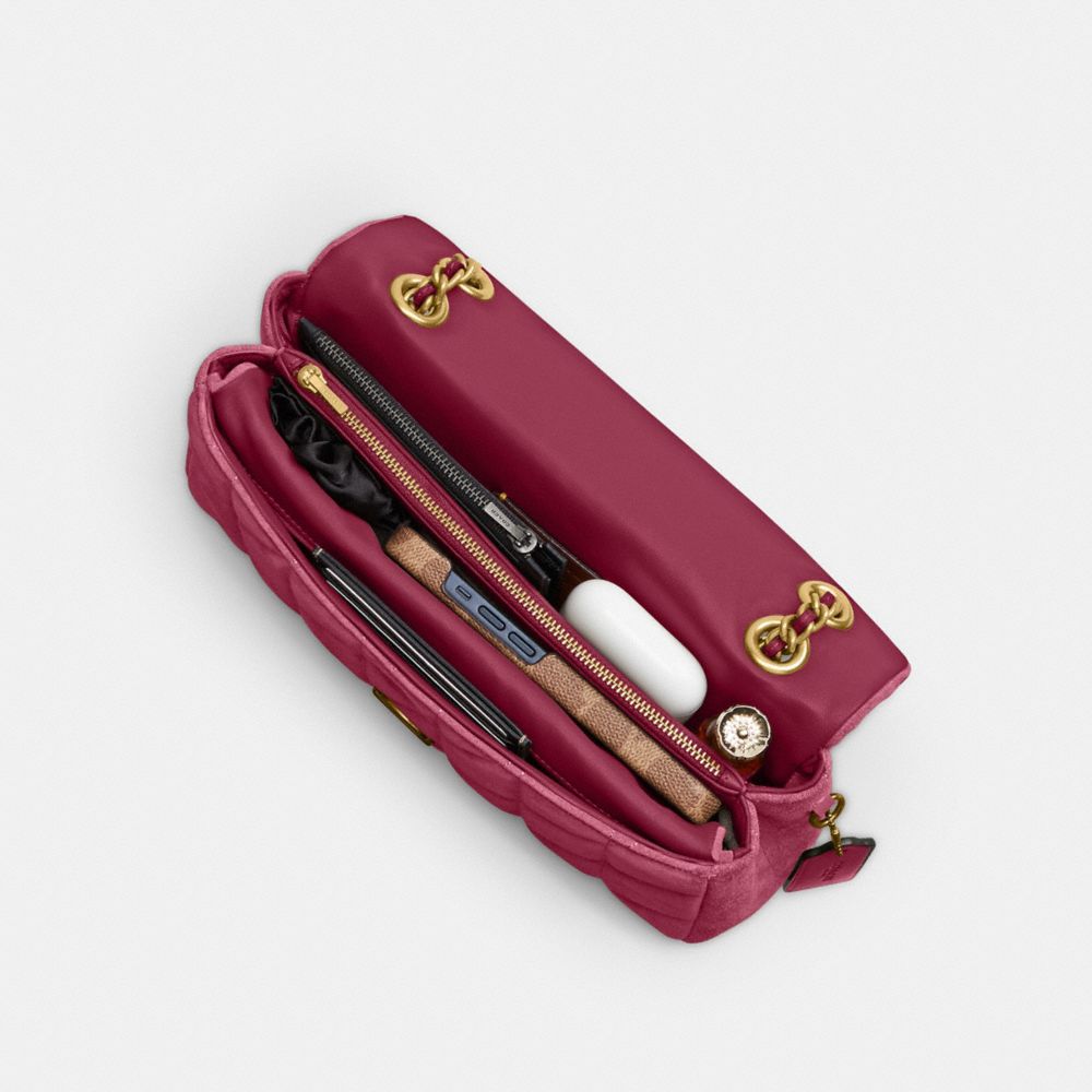 Coach Tabby Shoulder Bag 26 With Quilting Brass Dark Fuchsia