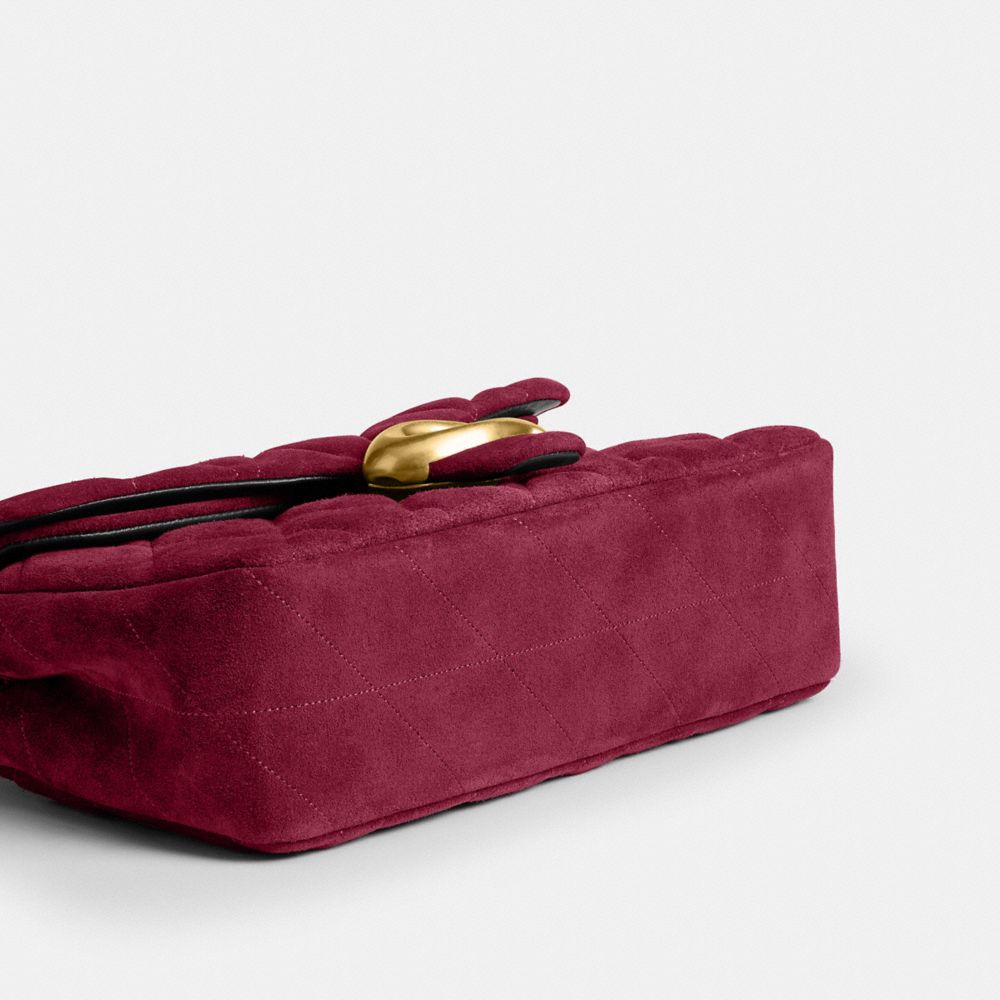Coach Tabby Shoulder Bag 26 With Quilting Brass Dark Fuchsia