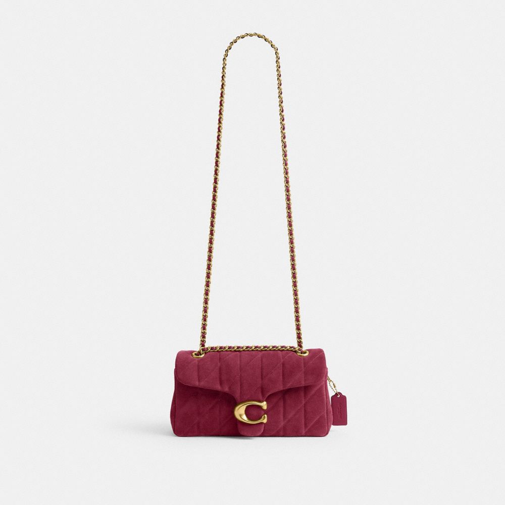 Coach Tabby Shoulder Bag 26 With Quilting Brass Dark Fuchsia