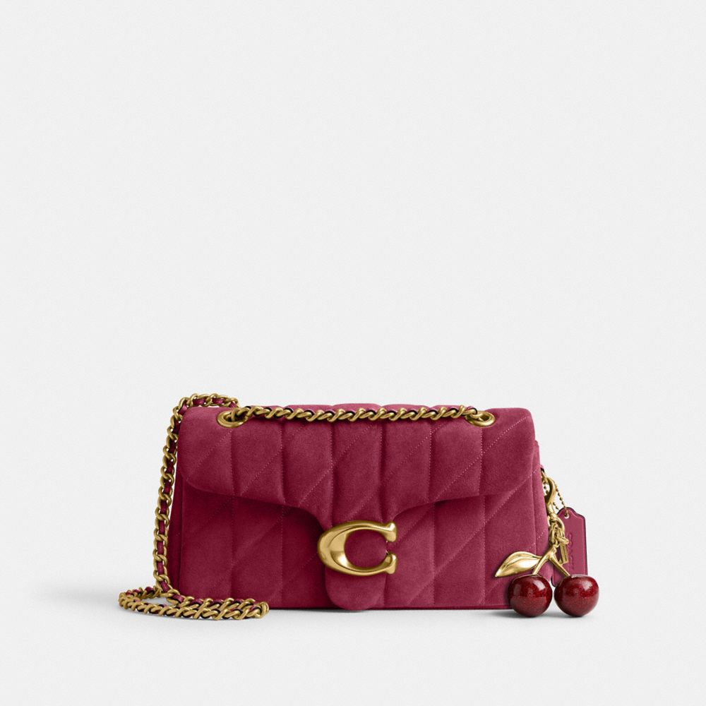 Coach Tabby Shoulder Bag 26 With Quilting Brass Dark Fuchsia