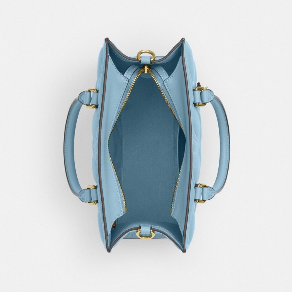 Coach Maggie Small Tote Bag In Signature Leather Gold Azure