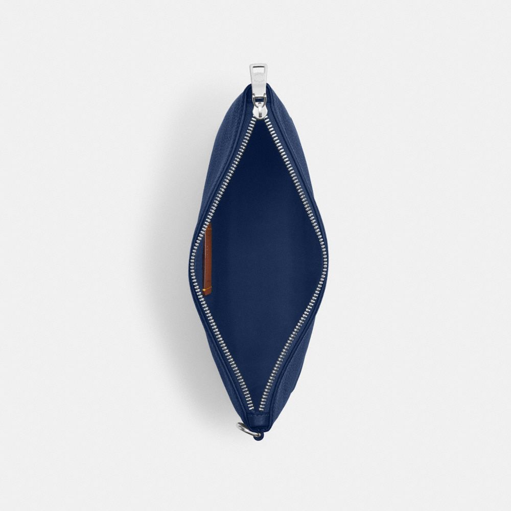 Coach Pouch Silver Deep Blue