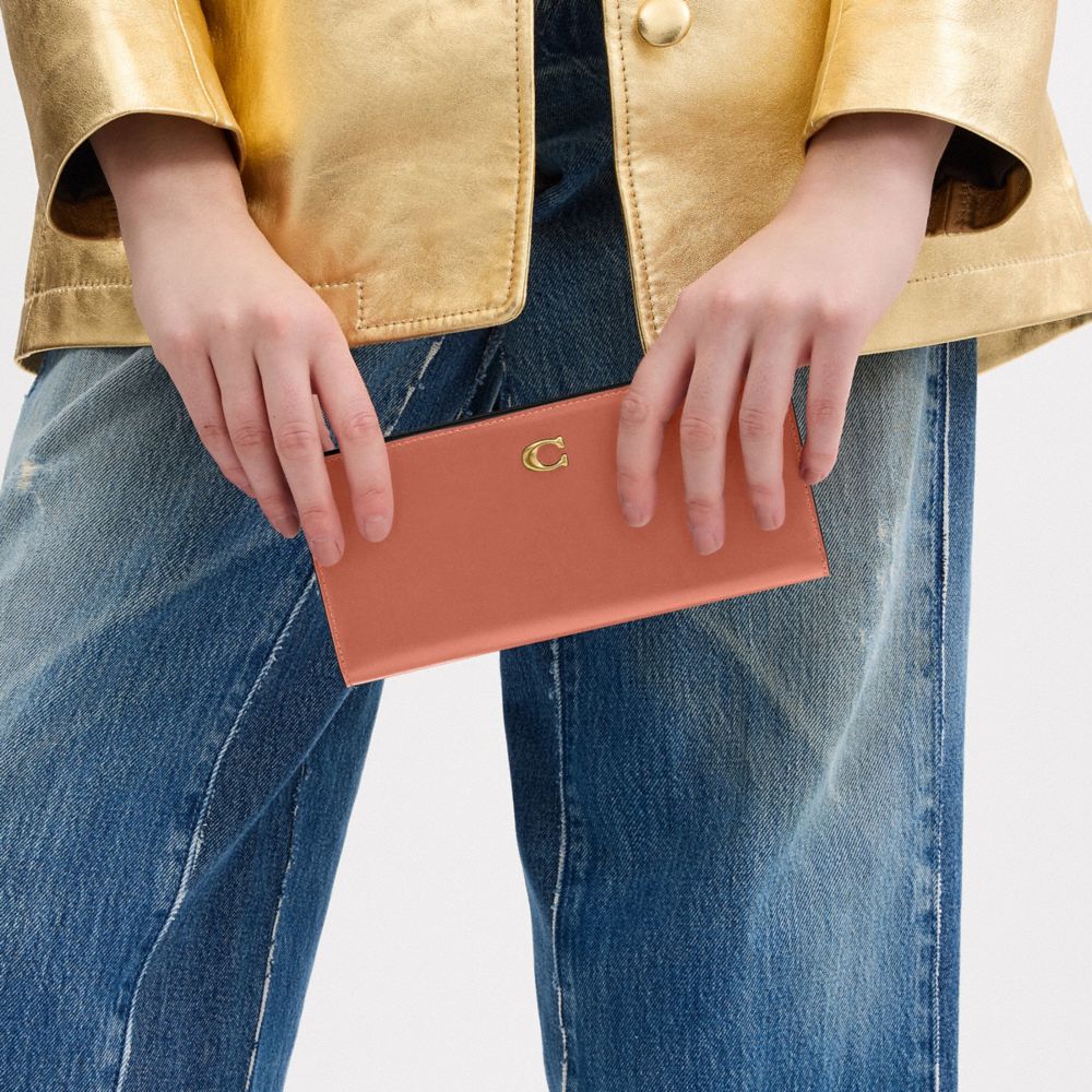 Coach Essential Slim Wallet Brass Dark Peach
