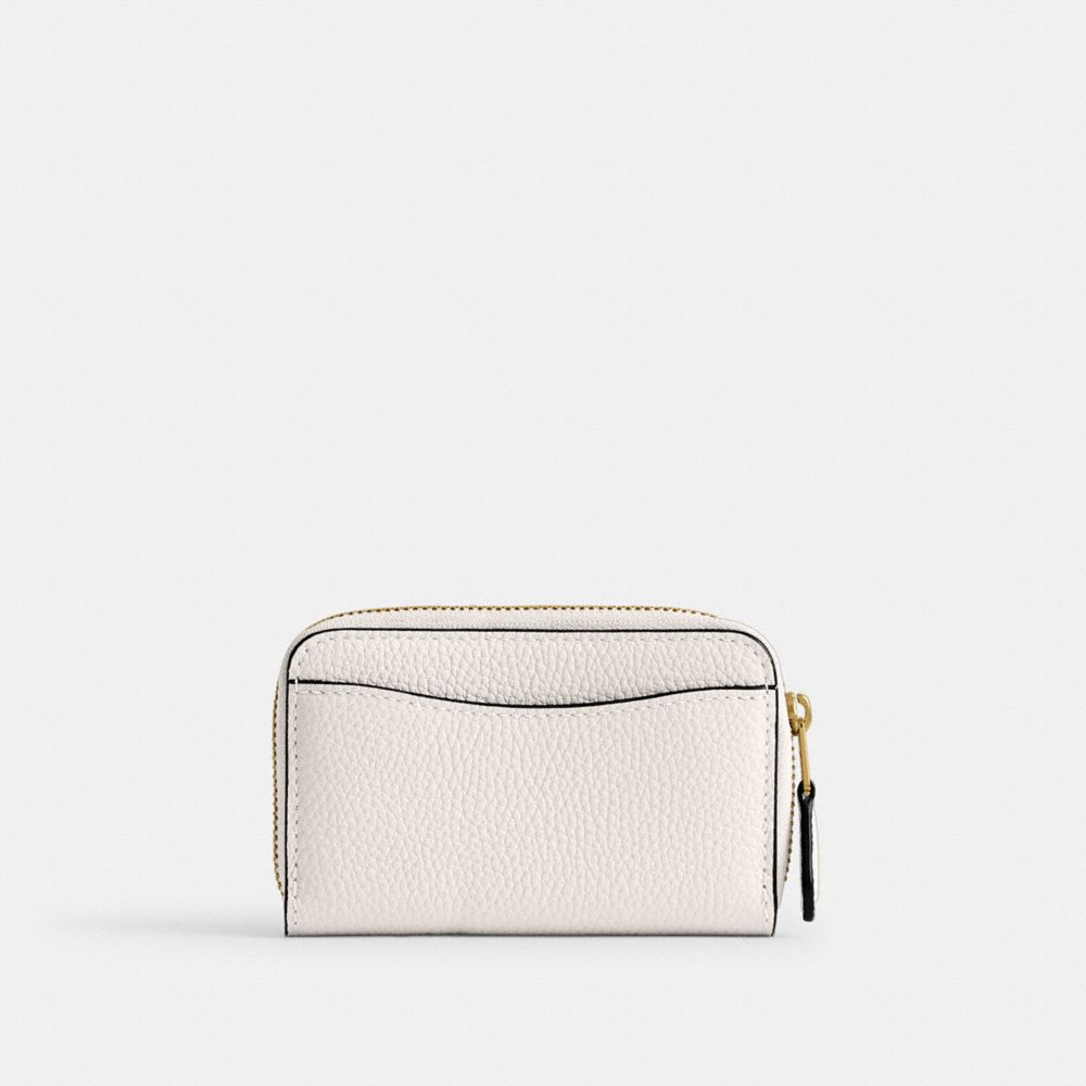 Coach Essential Small Zip Around Card Case Brass Chalk