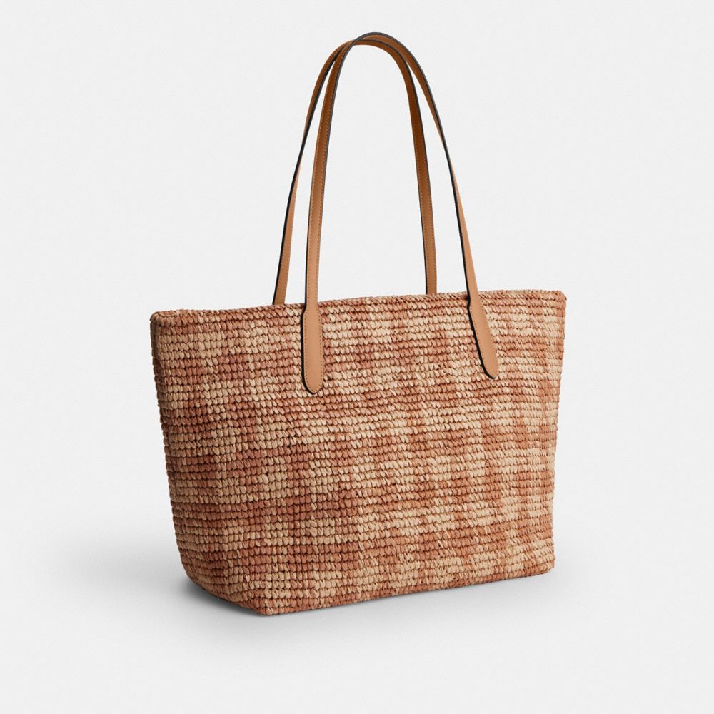 City Tote Bag With Gingham Print