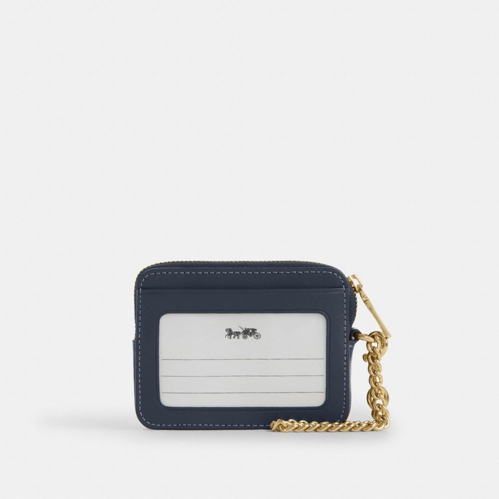 Zip Card Case In Signature Denim