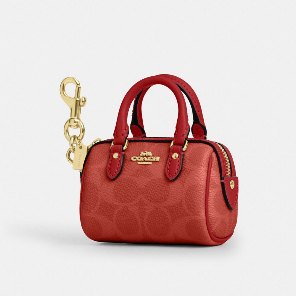 Mini Rowan Bag Charm In Signature Canvas