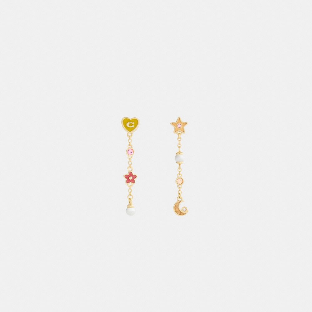 Celestial Stars And Hearts Linear Earrings