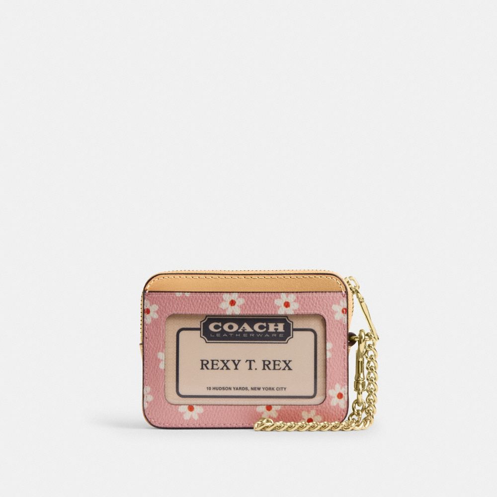 Zip Card Case With Floral Print