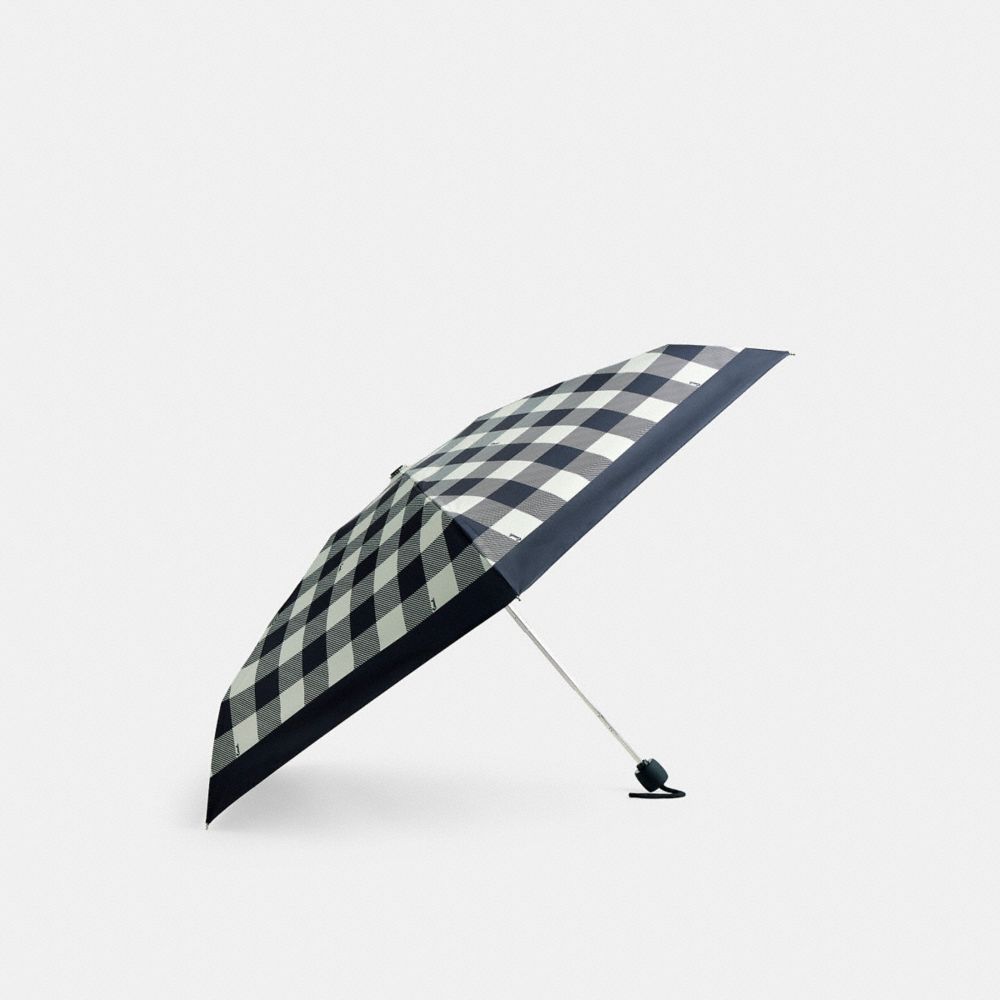 Uv Protection Mini Umbrella With Gingham Print