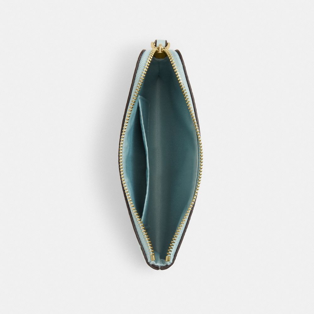 Corner Zip Wristlet In Signature Leather