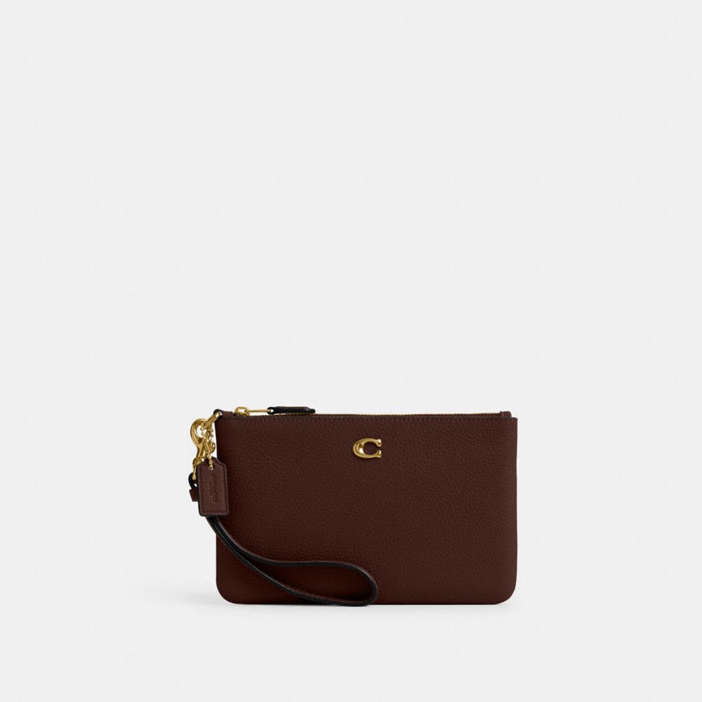 Coach Essential Small Wristlet Brass Maple