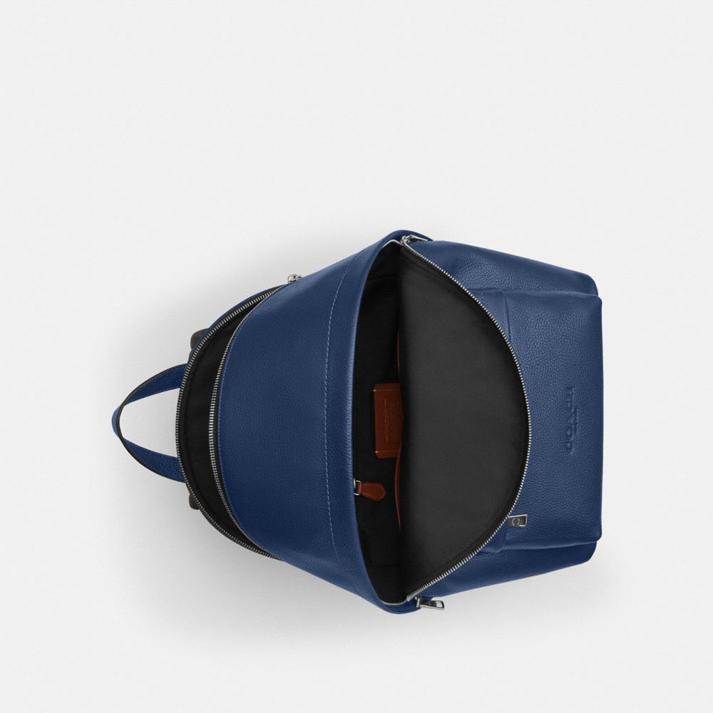 Coach Taylor Backpack Silver Deep Blue