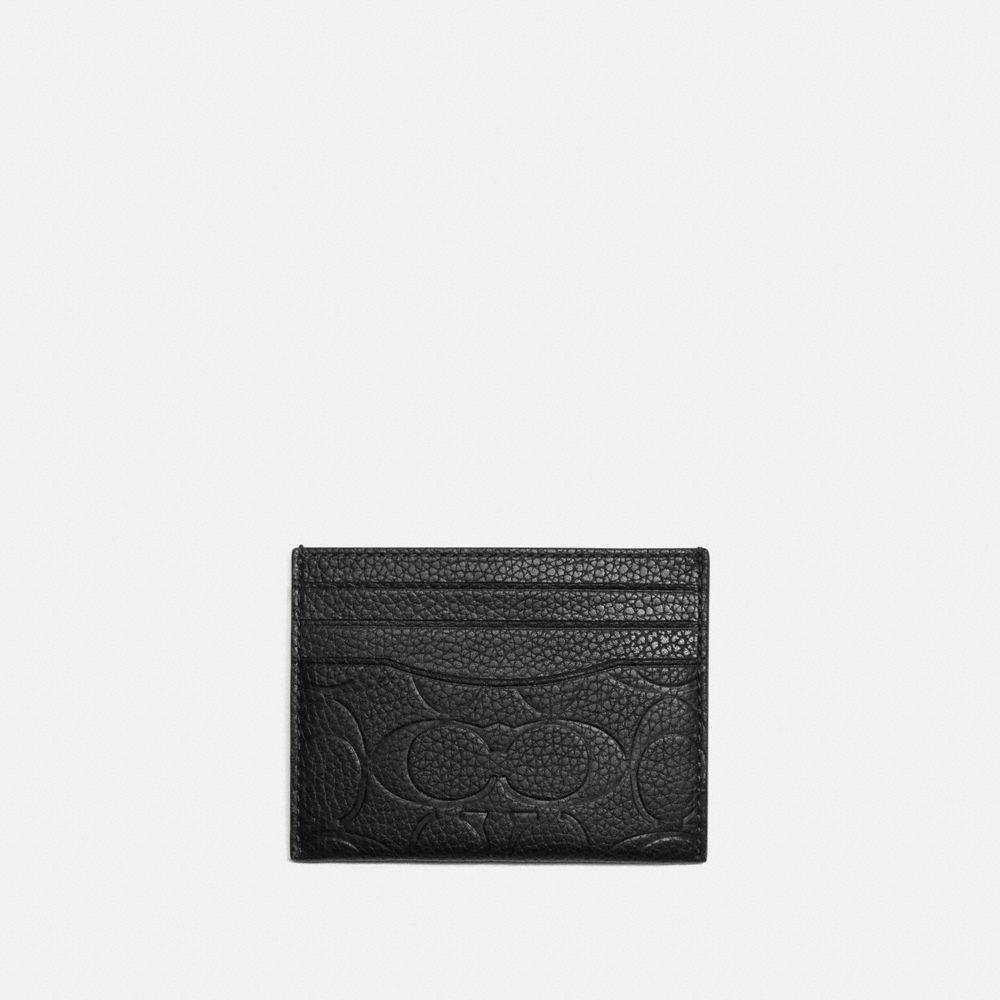 Coach Card Case In Signature Leather Black