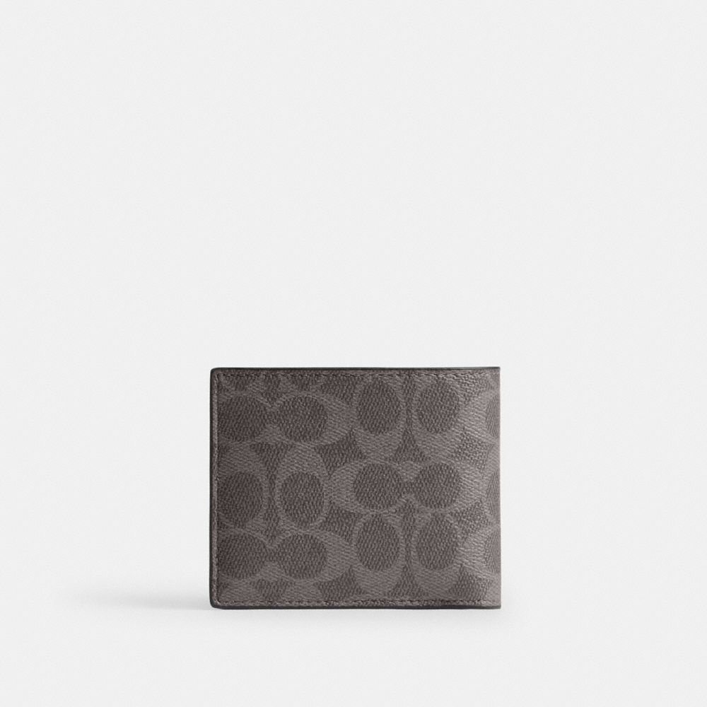 Coach 3 In 1 Wallet In Signature Canvas Grey Signature