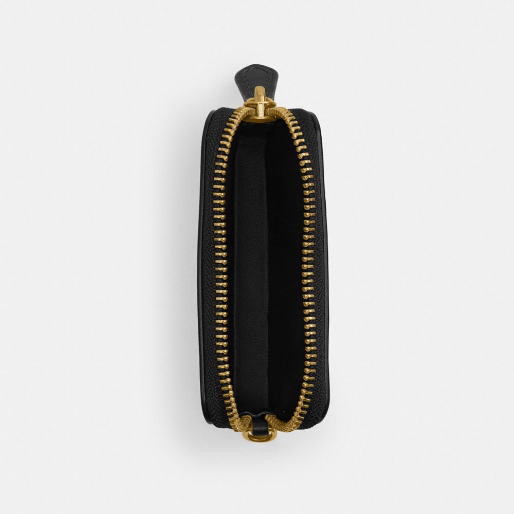 Coach Essential Chain Card Case Brass Black