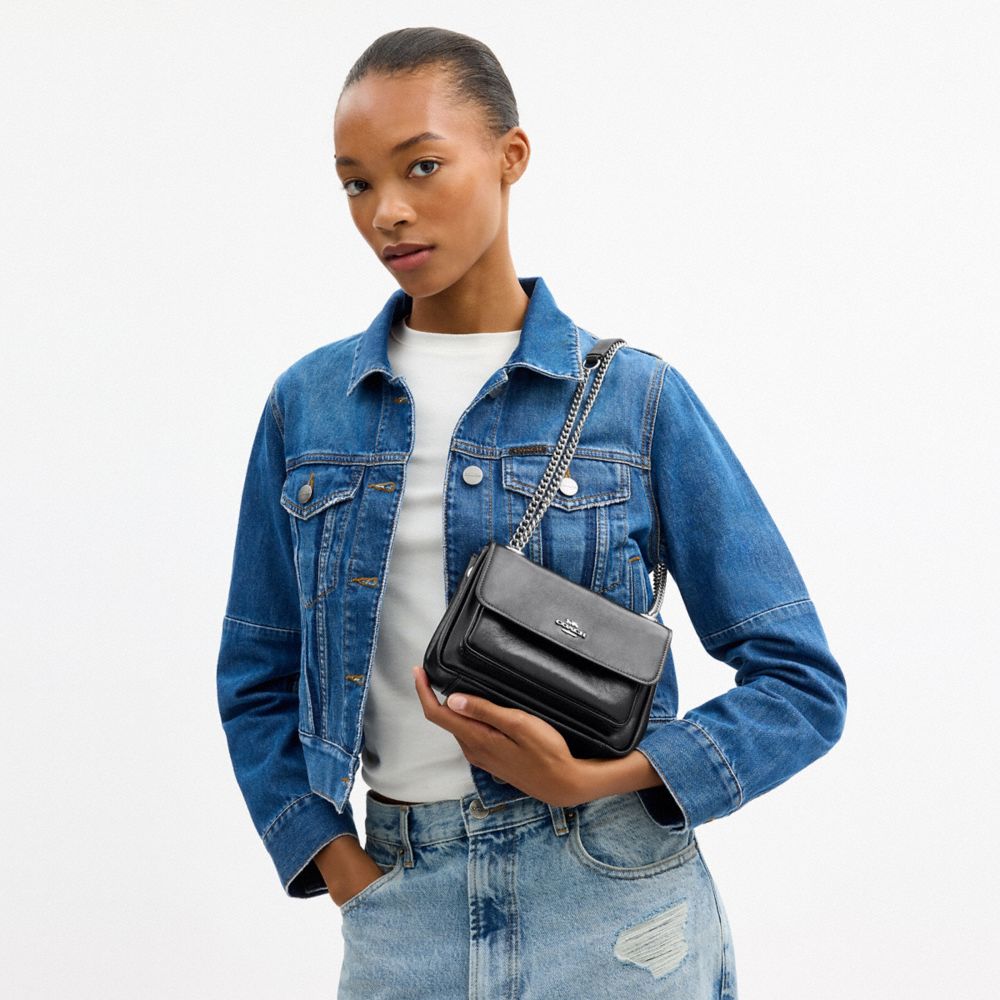Coach Elodie Crossbody Bag 18 Silver Black