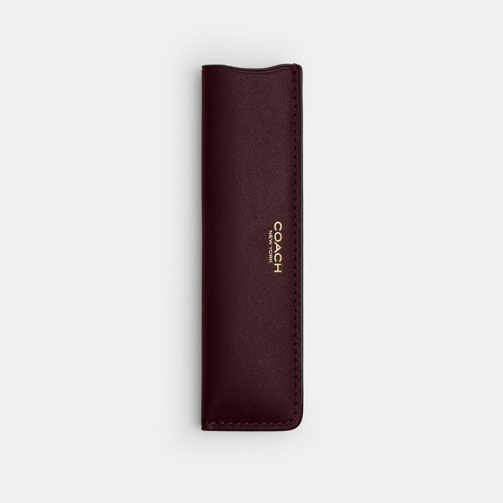 Coach Comb With Sleeve Brass Merlot