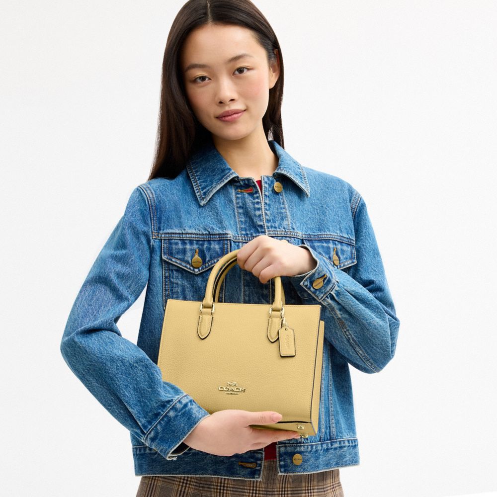 Coach Maggie Small Tote Bag Gold Vanilla