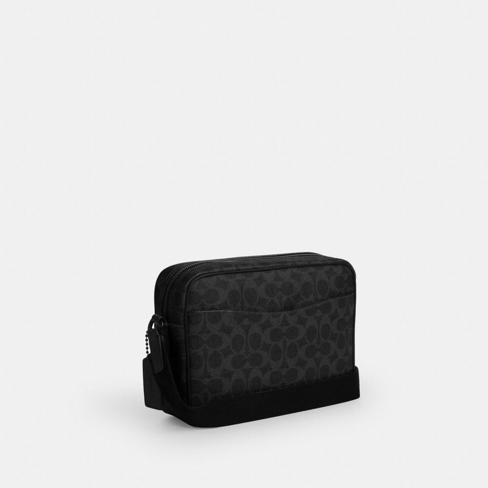 Coach Colton Crossbody Bag 25 In Signature Canvas Matte Black Black Signature