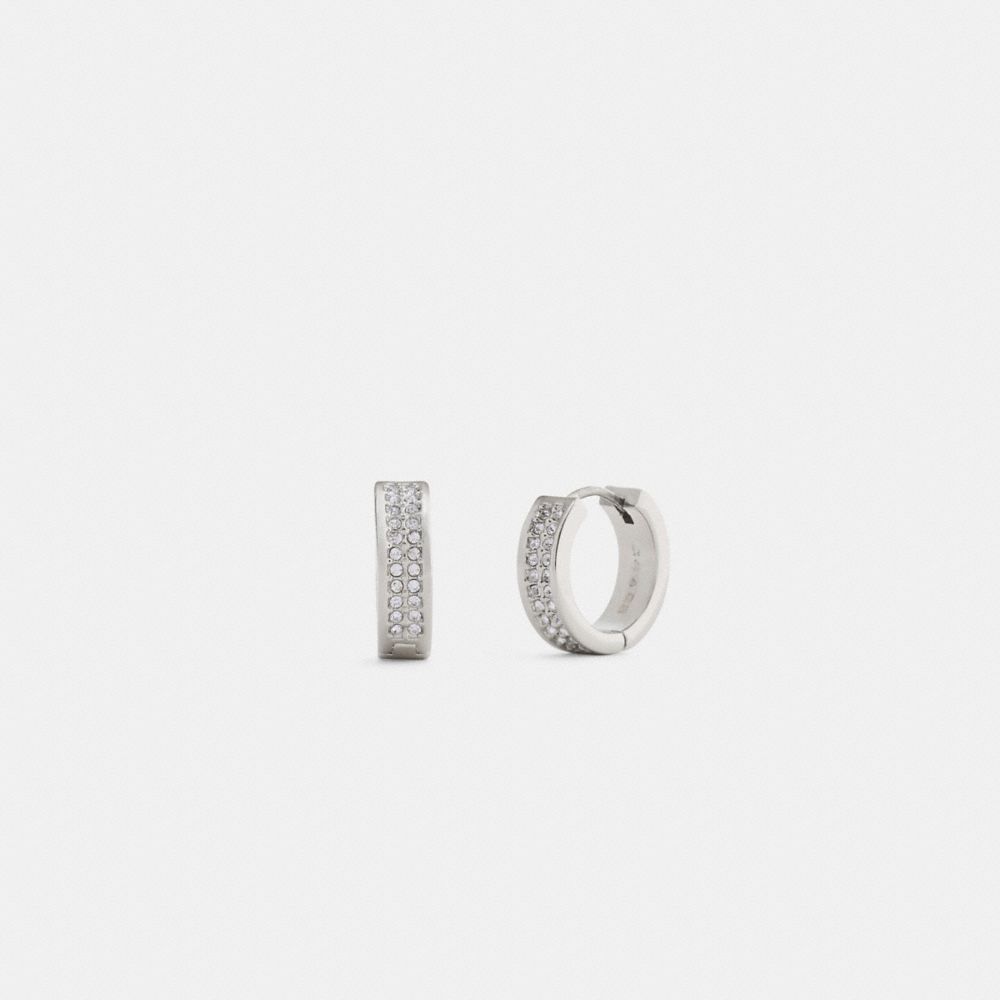 Pavé C Huggie Earrings