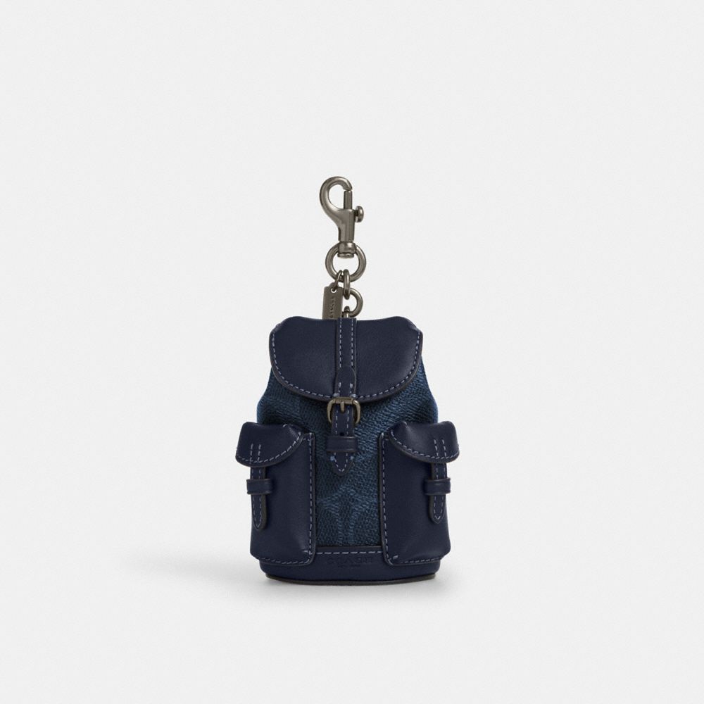 Mini Warner Backpack Bag Charm In Signature Canvas