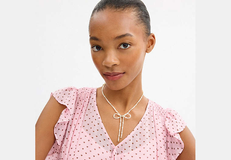 Pearl Bow Choker Necklace