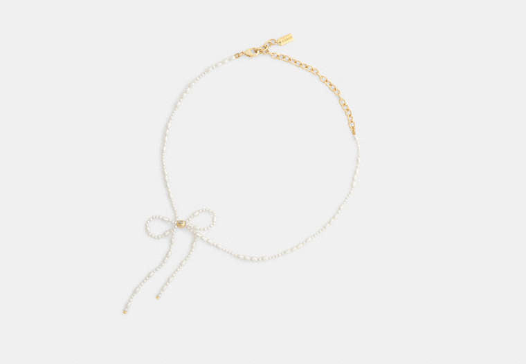 Pearl Bow Choker Necklace
