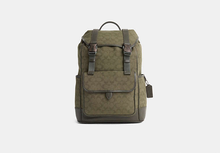 Restored League Flap Backpack In Signature Canvas Jacquard