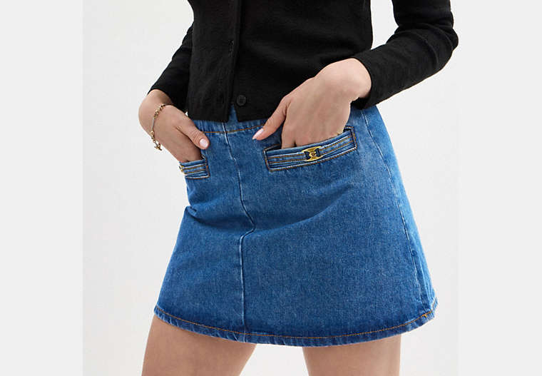 Heritage C Denim Mini Skirt In Organic Cotton