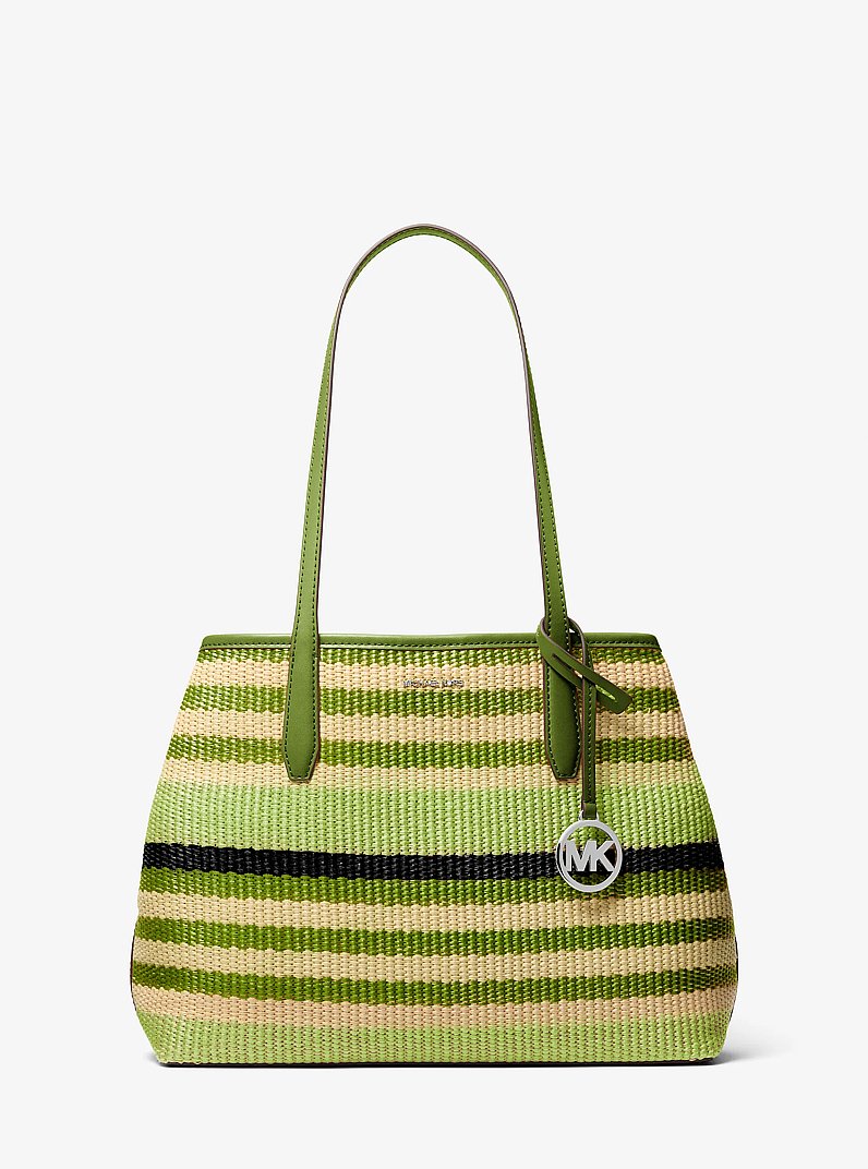 Avalon Medium Striped Woven Tote Bag