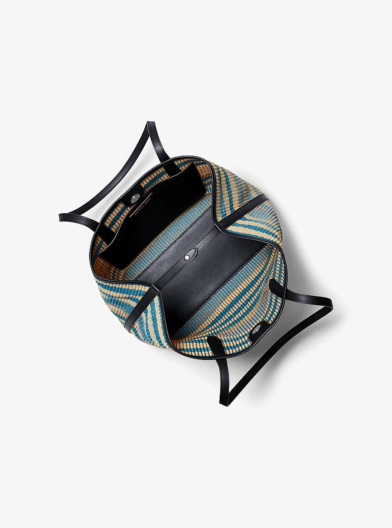Avalon Medium Striped Woven Tote Bag