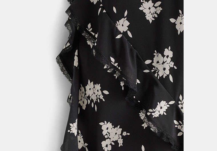 Restored Long Floral Ruffle Dress