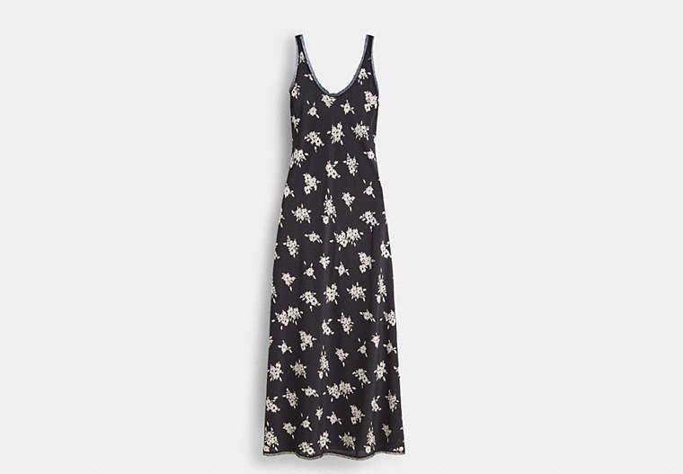 Restored Long Floral Ruffle Dress