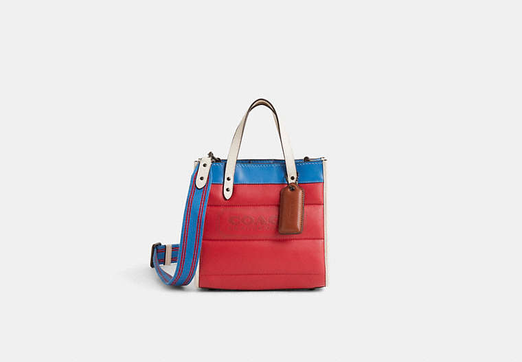 Restored Field Tote 22 With Colorblock Quilting And Coach Badge