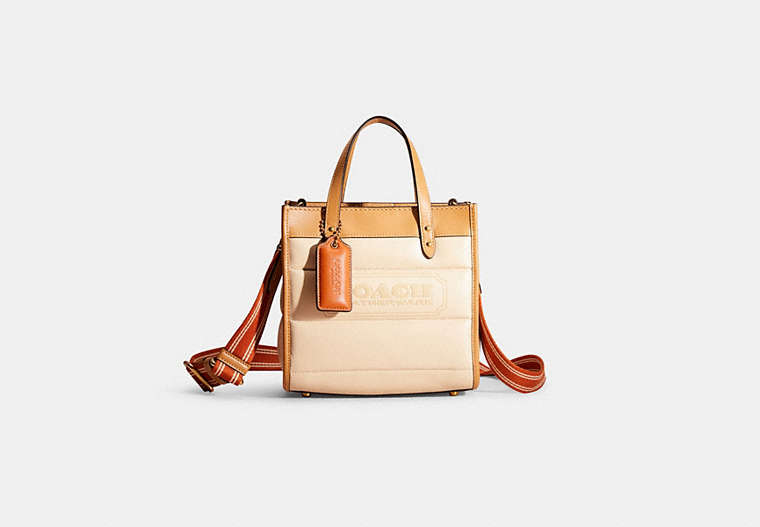 Restored Field Tote 22 With Colorblock Quilting And Coach Badge